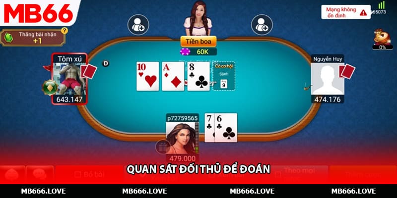 Quan sát đối thủ để đoán